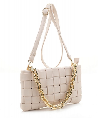 Fashion Woven Crossbody Bag KNS-2774 BEIGE